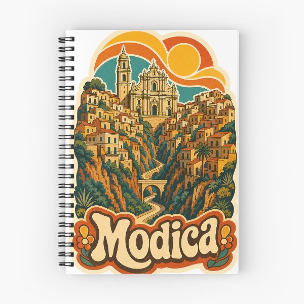 Item preview, Modica Italy Travel Souvenir - Retro Illustration designed and sold by VisualArtsOasis.