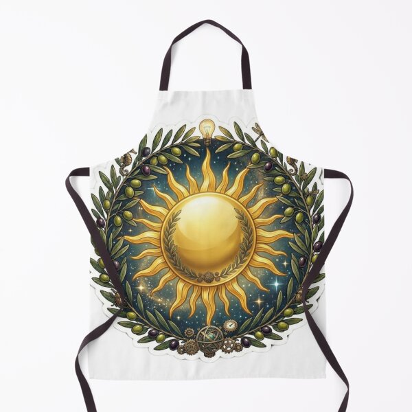 Item preview, Mystical Celestial Golden Sun Olive Tree Vintage Wreath Sticker designed and sold by Fatomfatom.