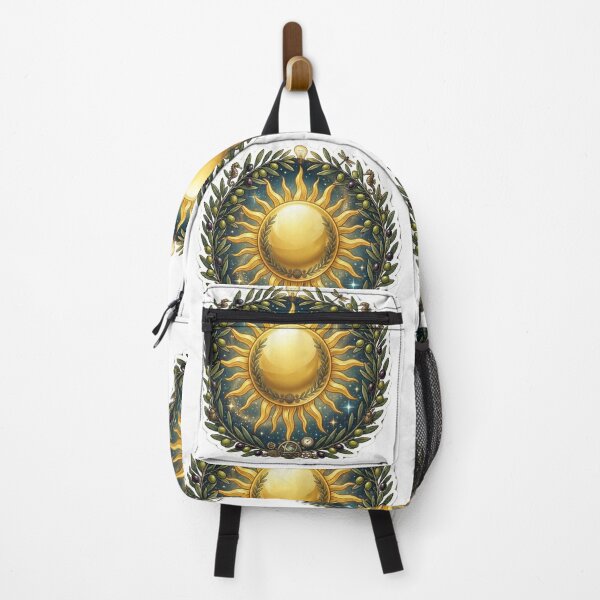 Item preview, Mystical Celestial Golden Sun Olive Tree Vintage Wreath Sticker designed and sold by Fatomfatom.