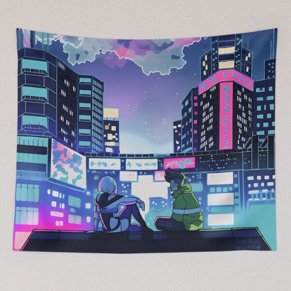 Item preview, Moon Over Neon City – Dreamscape  designed and sold by PosterFuel.
