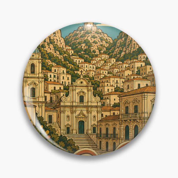 Item preview, Scicli Italy Travel Souvenir - Retro Illustration designed and sold by VisualArtsOasis.