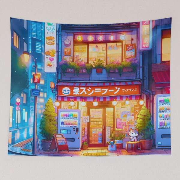 Item preview, Neon Neko Corner Store designed and sold by ZenGrooves.