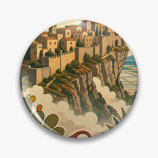 Item preview, Erice Italy Travel Souvenir - Retro Illustration designed and sold by VisualArtsOasis.