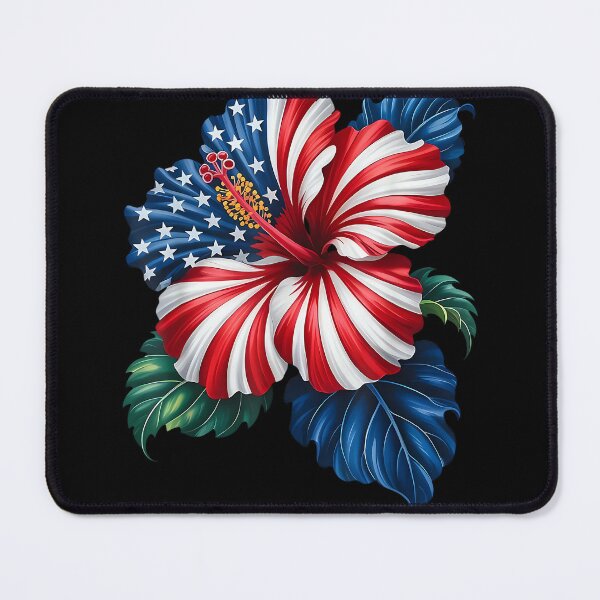Item preview, American Flag Hibiscus Flower Patriotic Floral 4th of July designed and sold by SylviaYLaughlin.