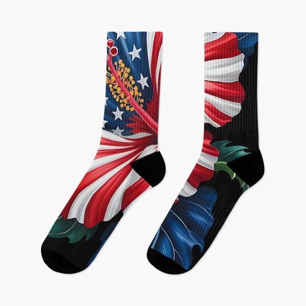 Item preview, American Flag Hibiscus Flower Patriotic Floral 4th of July designed and sold by SylviaYLaughlin.