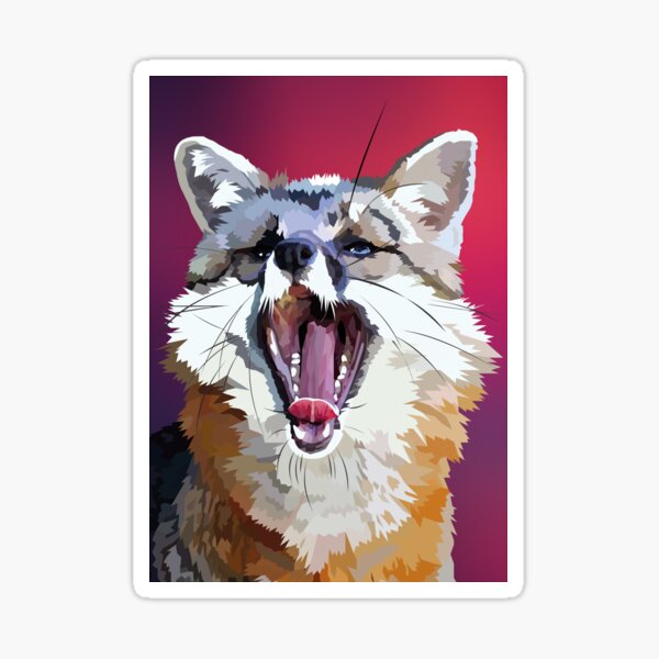Yawning fox Sticker