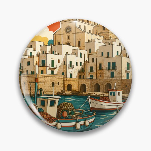 Item preview, Monopoli Italy Travel Souvenir - Retro Illustration designed and sold by VisualArtsOasis.