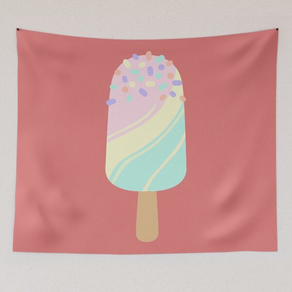 Item preview, Lindo helado de paleta con diseño de arcoíris en tonos pastel. designed and sold by Nikola Dio.