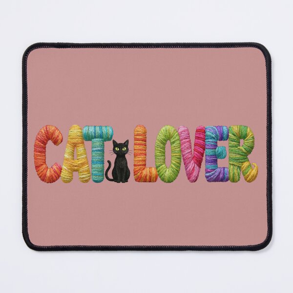 Item preview, Cat Lover Colorful Embroidery Typography designed and sold by MegaNovaArt.