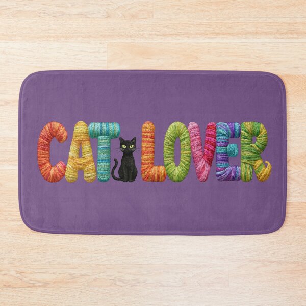 Item preview, Cat Lover Colorful Embroidery Typography designed and sold by MegaNovaArt.