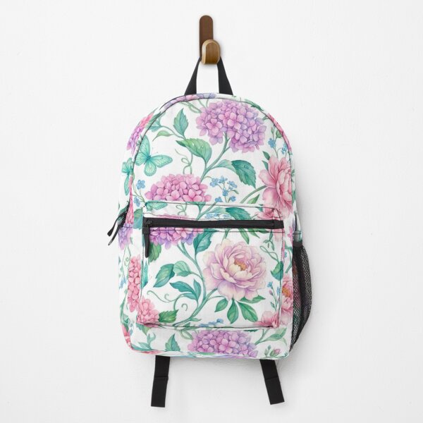 Item preview, Watercolor Hydrangea and Peony Floral Pattern with Butterflies designed and sold by FashioonTrends.