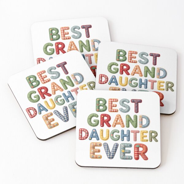 Item preview, BEST GRANDDAUGHTER EVER - IN COLORFUL FAUX LETTERING designed and sold by AlexOBrienArt.
