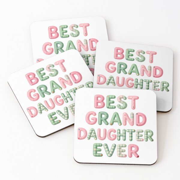 Item preview, BEST GRANDDAUGHTER EVER - IN PINK & GREEN FAUX LETTERING designed and sold by AlexOBrienArt.