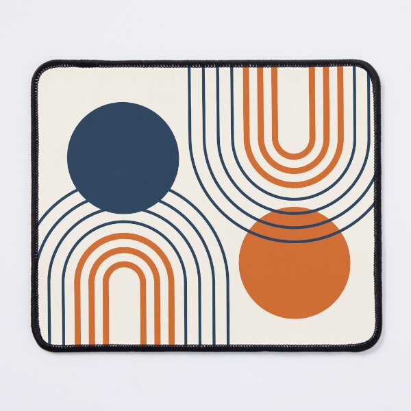 Item preview, Mid Century Modern Rainbow Abstraction a03 Orange and Navy Blue designed and sold by nineFlorals.