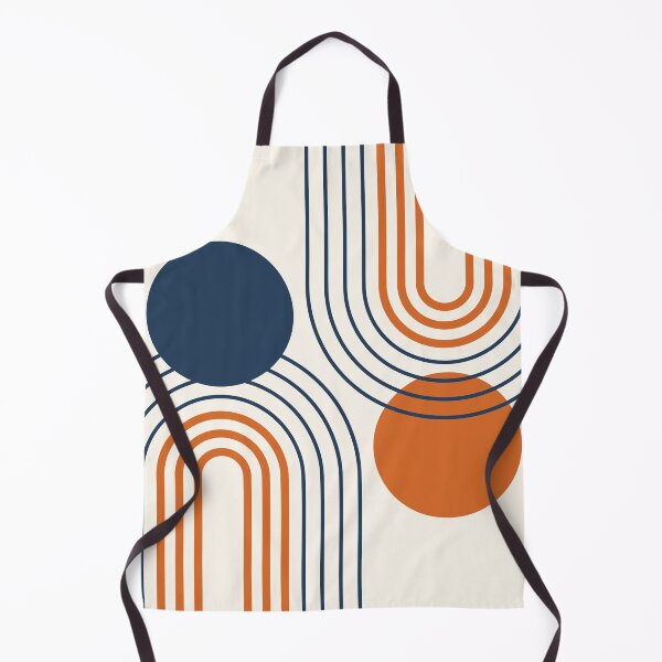 Item preview, Mid Century Modern Rainbow Abstraction a03 Orange and Navy Blue designed and sold by nineFlorals.