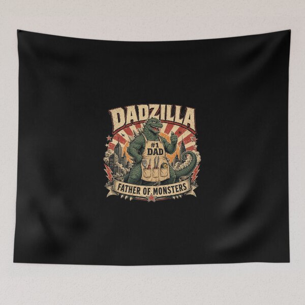 Item preview, Dad Zilla Japanese Monster Funny Fathers Day Kaiju Daddy designed and sold by OndaLifeCo.