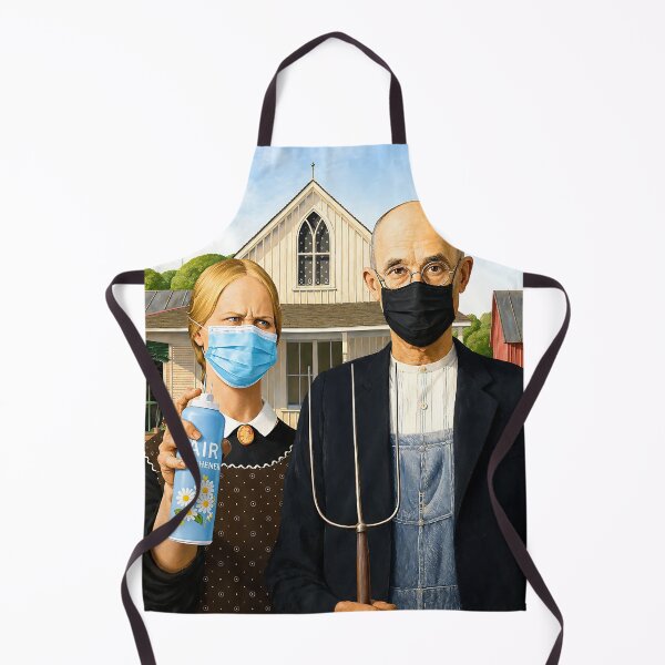 Item preview, American Gothic Masked Reaction Art | Funny Parody Wall Art & T-Shirt Design designed and sold by Awful Whiff Art Co.