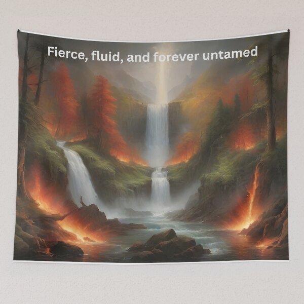 Item preview, Inferno Wilderness: Waterfall Amid Flames designed and sold by Prachodayat Artworks.