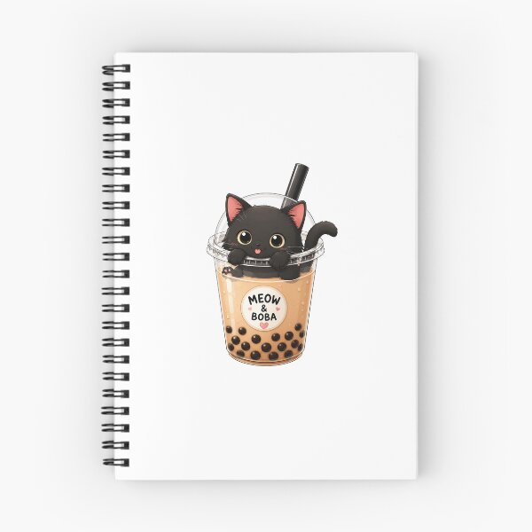 Item preview, Meow & Boba – Cute Black Cat in Bubble Tea Kawaii Sticker designed and sold by PopStickerLab22.