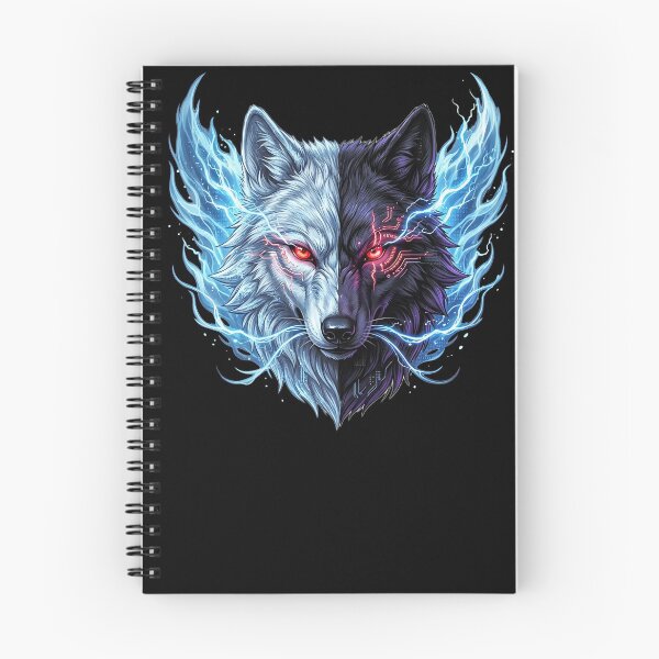 Item preview, Cyberpunk Split Wolf with Glowing Red Eyes designed and sold by Munib320.