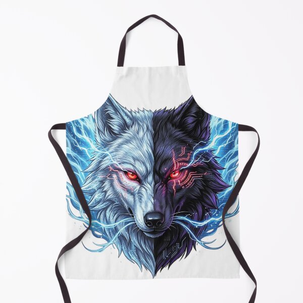 Item preview, Cyberpunk Split Wolf with Glowing Red Eyes designed and sold by Munib320.