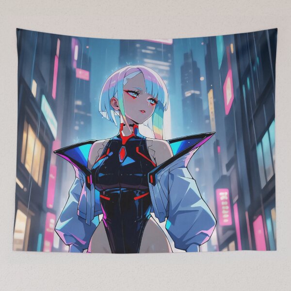 Item preview, Neon Rain – Futuristic Portrait Art designed and sold by PosterFuel.