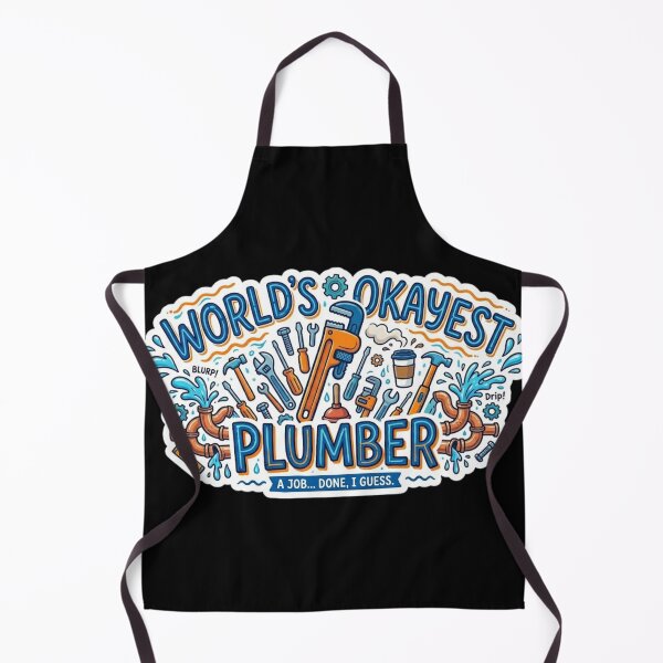 Item preview, World's Okayest Plumber Funny Retro Cartoon Doodles designed and sold by PACS0011.