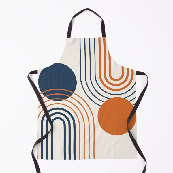 Item preview, Mid Century Modern Rainbow Abstraction a02 Navy and Burnt Orange designed and sold by nineFlorals.