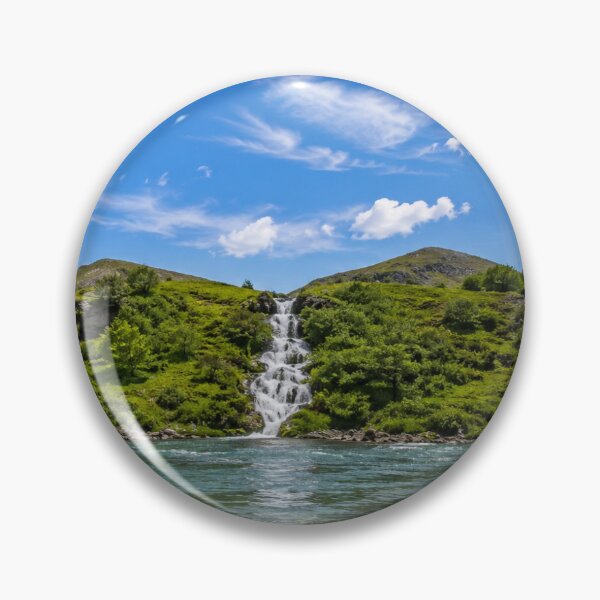 Item preview, Triple Waterfall Paradise Wall Art | Mountain Lake Landscape Print | Scenic Nature Photography | Blue Sky Waterfall Decor designed and sold by PrintableArt123.