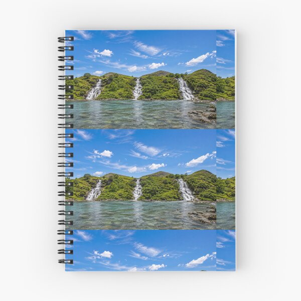 Item preview, Triple Waterfall Paradise Wall Art | Mountain Lake Landscape Print | Scenic Nature Photography | Blue Sky Waterfall Decor designed and sold by PrintableArt123.