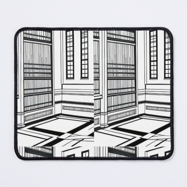 Item preview, Architecture - Art Deco Library, Minimalist black and white graphic designed and sold by Reverso-Design.
