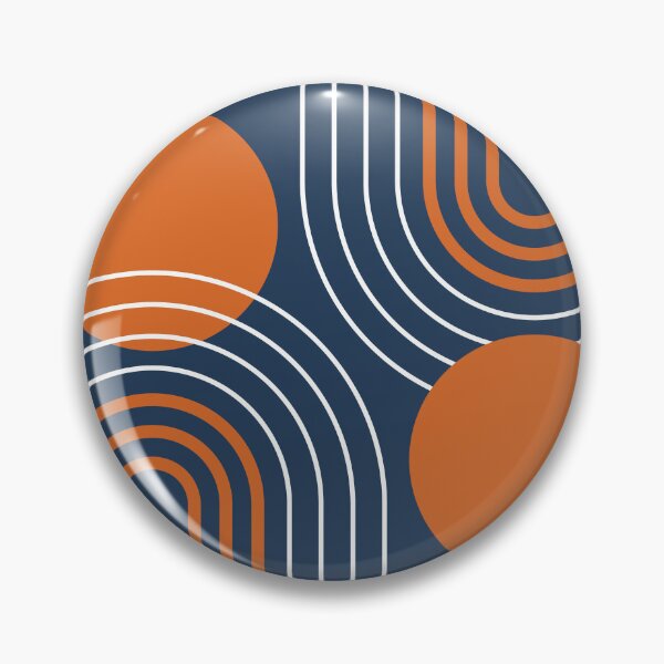 Item preview, Mid Century Modern Rainbow Abstraction a01 Navy and Orange designed and sold by nineFlorals.