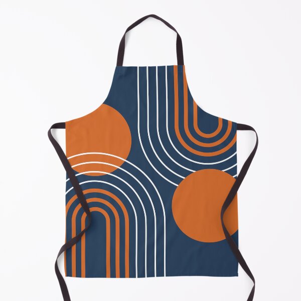 Item preview, Mid Century Modern Rainbow Abstraction a01 Navy and Orange designed and sold by nineFlorals.