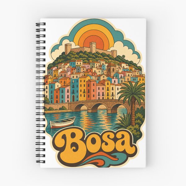 Item preview, Bosa Italy Travel Souvenir - Retro Illustration designed and sold by VisualArtsOasis.