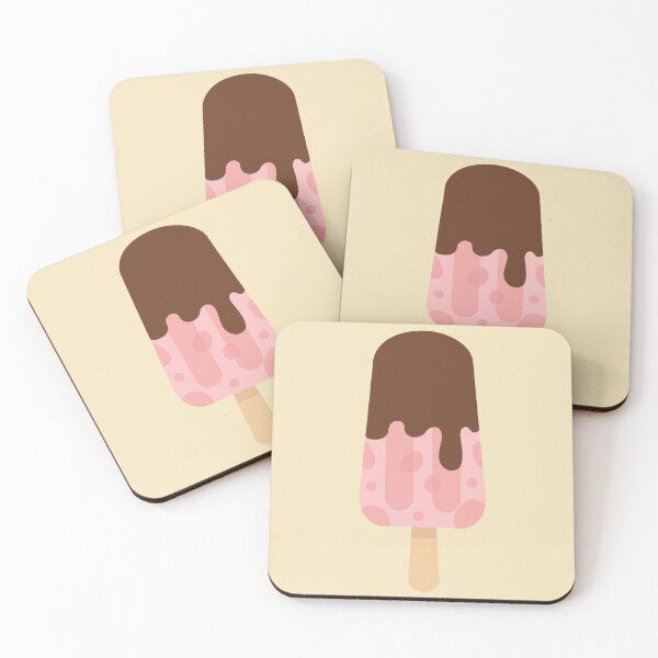 Item preview, Cute Strawberry Chocolate Drip Ice Cream Popsicle designed and sold by Nikola Dio.