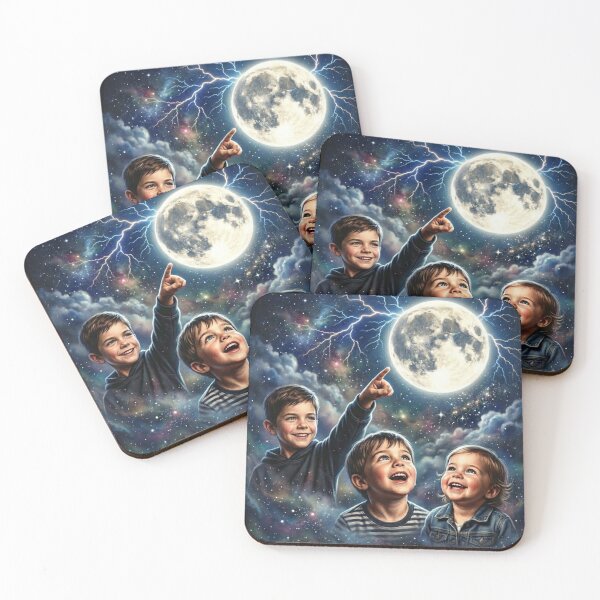 Item preview, 3 kids watch the moon designed and sold by Tws-Tees.