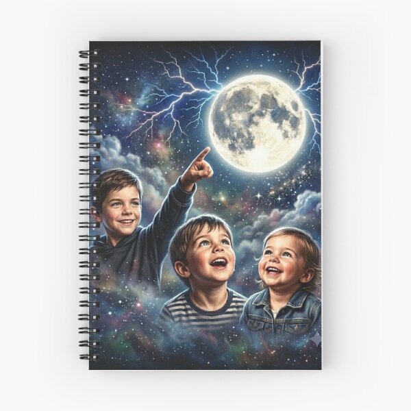 Item preview, 3 kids watch the moon designed and sold by Tws-Tees.