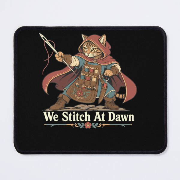 Item preview, We Stitch At Dawn Funny Sewing Quilting Cat Quilter Sewer designed and sold by clothesy7.