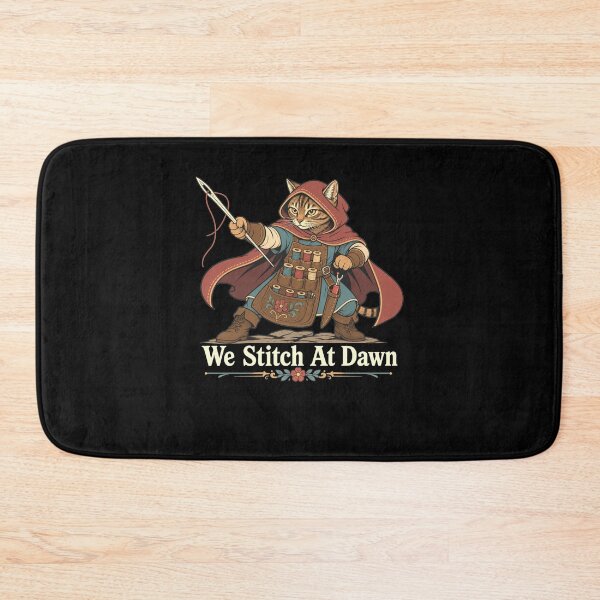 Item preview, We Stitch At Dawn Funny Sewing Quilting Cat Quilter Sewer designed and sold by clothesy7.