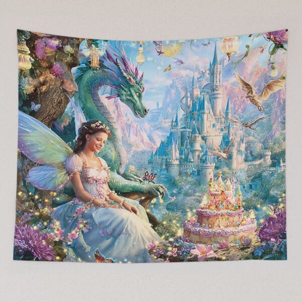 Item preview, Enchanted Fairy Dragon Birthday Kingdom designed and sold by Storybook Botanica.