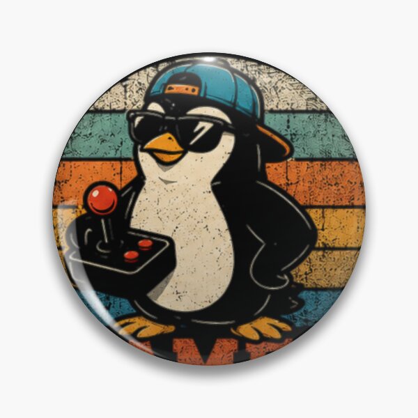 Item preview, Penguin Gamer Vintage Retro Arcade T-Shirt | Old School Gamer Penguin designed and sold by Stammstamp.