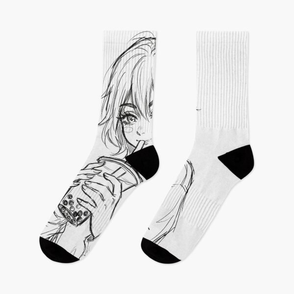 Item preview, Girl Bubble Tea Sketch - LoFi Boba Tea Art designed and sold by The Cozy Chapter.
