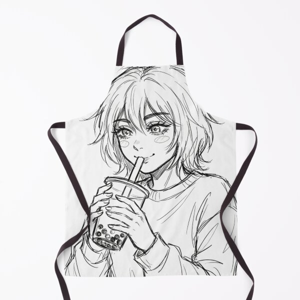 Item preview, Girl Bubble Tea Sketch - LoFi Boba Tea Art designed and sold by The Cozy Chapter.