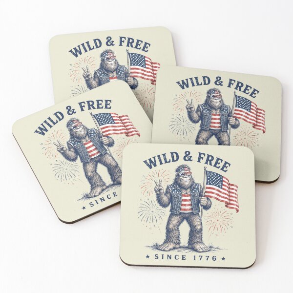 Item preview, Funny Patriotic Bigfoot Wild and Free Since 1776 designed and sold by NicowrmSArt.