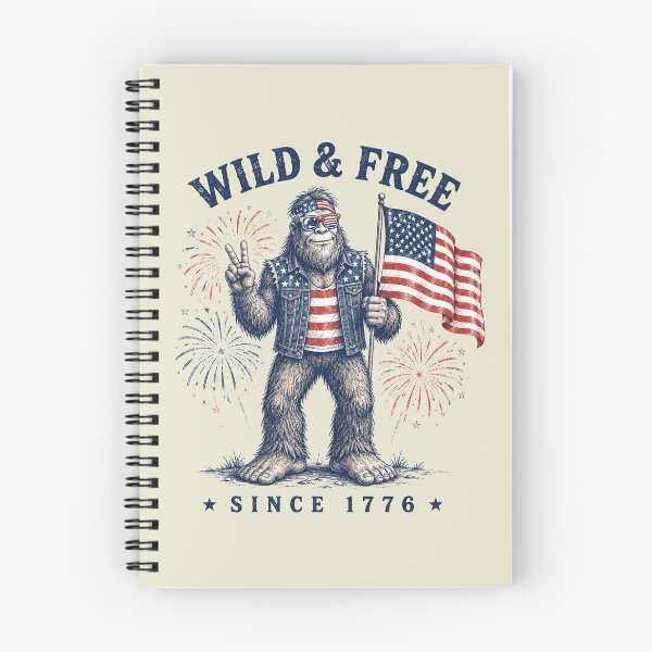 Item preview, Funny Patriotic Bigfoot Wild and Free Since 1776 designed and sold by NicowrmSArt.