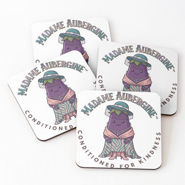Item preview, Madame Aubergine — Cute Sophisticated Eggplant Kawaii Food Art | Conditioned For Kindness designed and sold by monolithstudio.