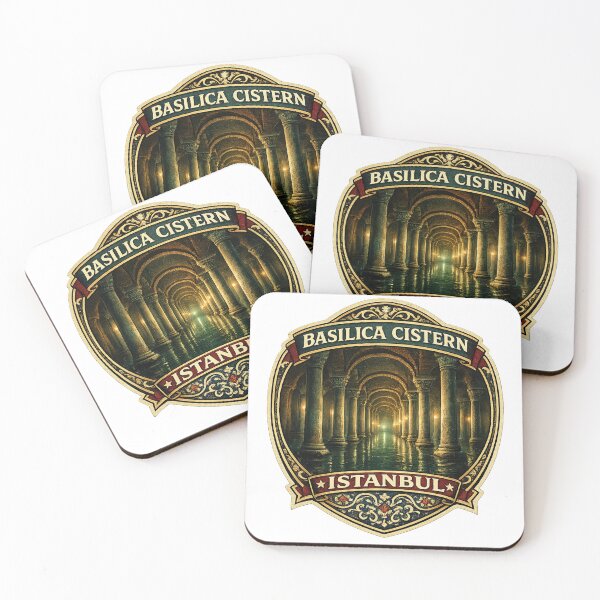 Item preview, Basilica Cistern Istanbul Vintage Travel Badge | Retro Turkey Souvenir Sticker designed and sold by DreamPaw Studio.