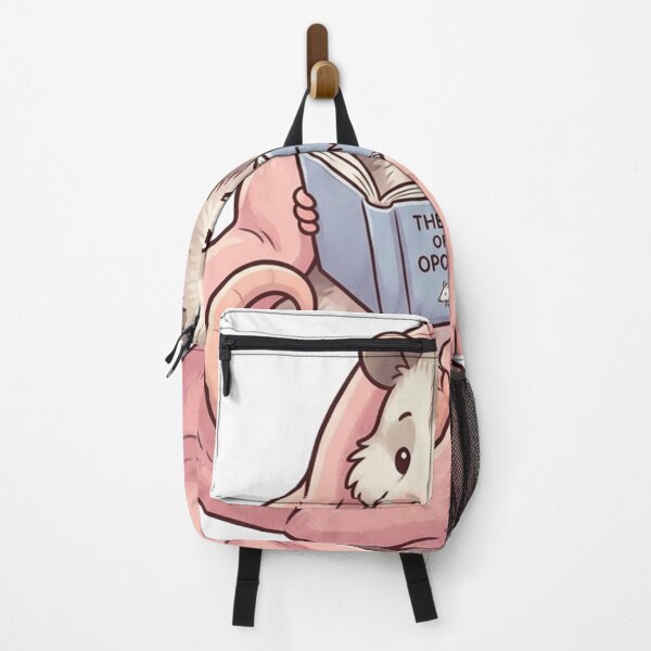 Item preview, Opossum Reading Book In Pink Blanket Chibi Art designed and sold by The Cozy Chapter.