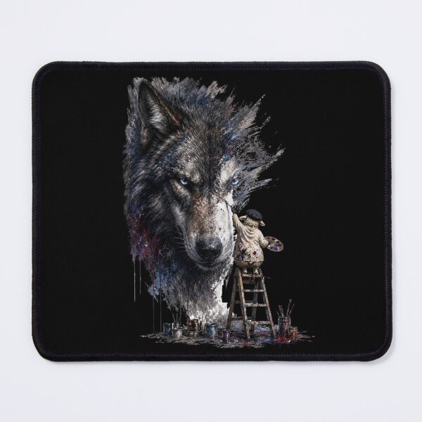Item preview, Sheep Painting a Wolf Portrait designed and sold by CyrilloArt.