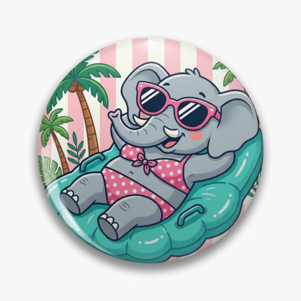 Item preview, Too Cute To Stress - Cute Preppy Summer Elephant - Pink Stripes designed and sold by LAJdesigns.